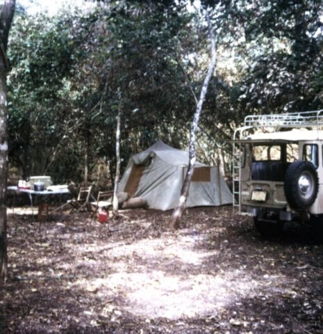 Amb Crockett’s first camp on his ranch, El Alamo de San Antonio, Nicaragua, 1971. ©KMC