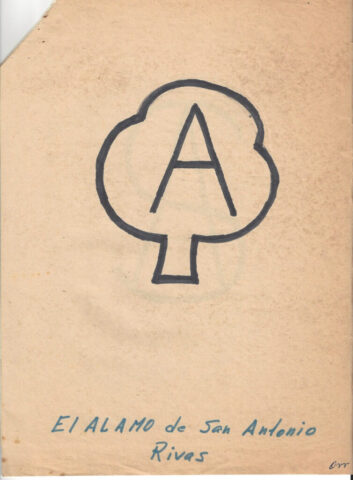 Image of a tree cattle brand with the letter A for El Alamo de San Antonio, Rivas, Nicaragua, 1971. ©KMC