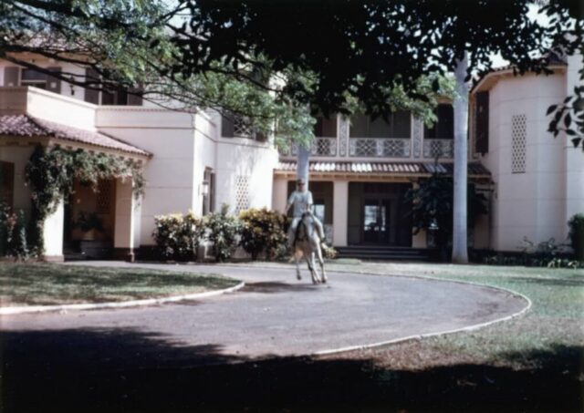 Linda on Jerry, US Embassy residence, Managua, Nicaragua, 1967. ©KMC