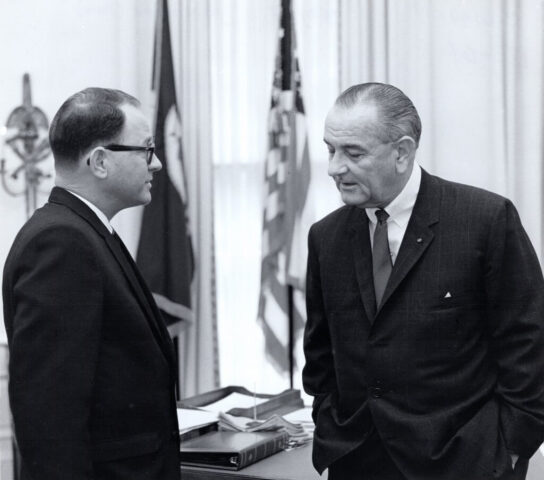 President Johnson gives Amb Crockett his marching orders, 31 July 1967. Credit LBJ Library Geissinger