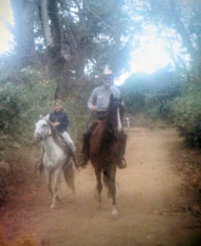 Terry and Amb Crockett riding the backroads in Managua, Nicaragua, c 1968. ©KMC