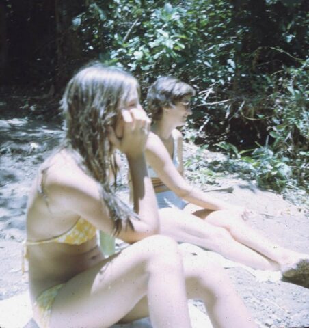 Terry and Laura at the campamento creek, Nicaragua, 1974. ©KMC