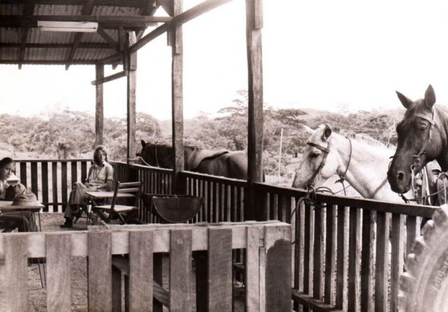 Terry and Linda, ranch barn, El Alamo de San Antonio, Nicaragua, c 1971. ©KMC