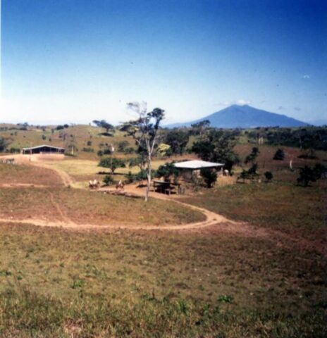 Volcán Maderas on Isla Ometepe in Lake Nicaragua visible from the ranch, c 1974. ©KMC