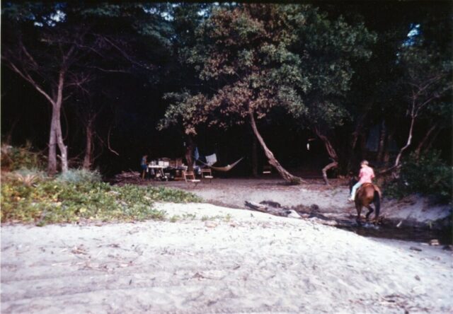 Terry and Mary at a favorite camping spot near Pochomil, Nicaragua, c 1968. ©KMC