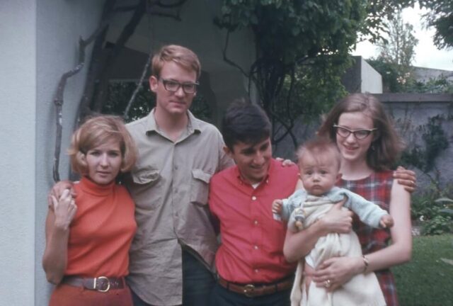 Leaving family behind in Costa Rica, 1967. L to R: Mayra, Jack, Fede, James and Judy. ©KMC