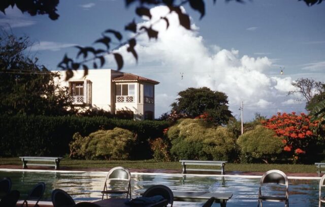 Pool at the US Ambassador's residence, Managua, Nicaragua, 1958. ©KMC
