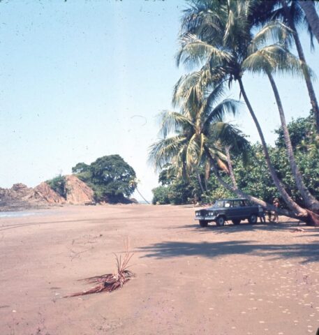 Four-wheel jungle drive to Playa Dominical, Costa Rica, c 1965-1966. ©KMC